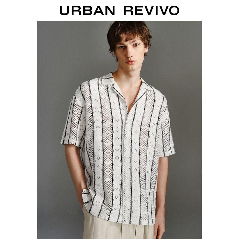 

Men s UR2025 Color-Block Stripe Vacation Short-Sleeve Shirt XS