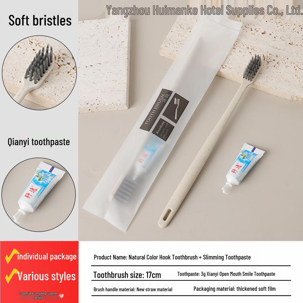 Gästehaus Toilettenartikel Set: Einwegzahnbürste, Zahnpasta, Weichborstenkamm