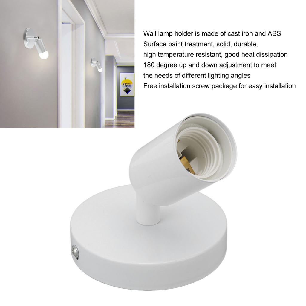 E26 E27 Wall Lamp Holder Modern Simple Wall Lamp Base for Bedroom Living Room Showcase