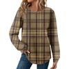 Women's Plaid Print Round Neck Long Sleeve Casual Loose Top