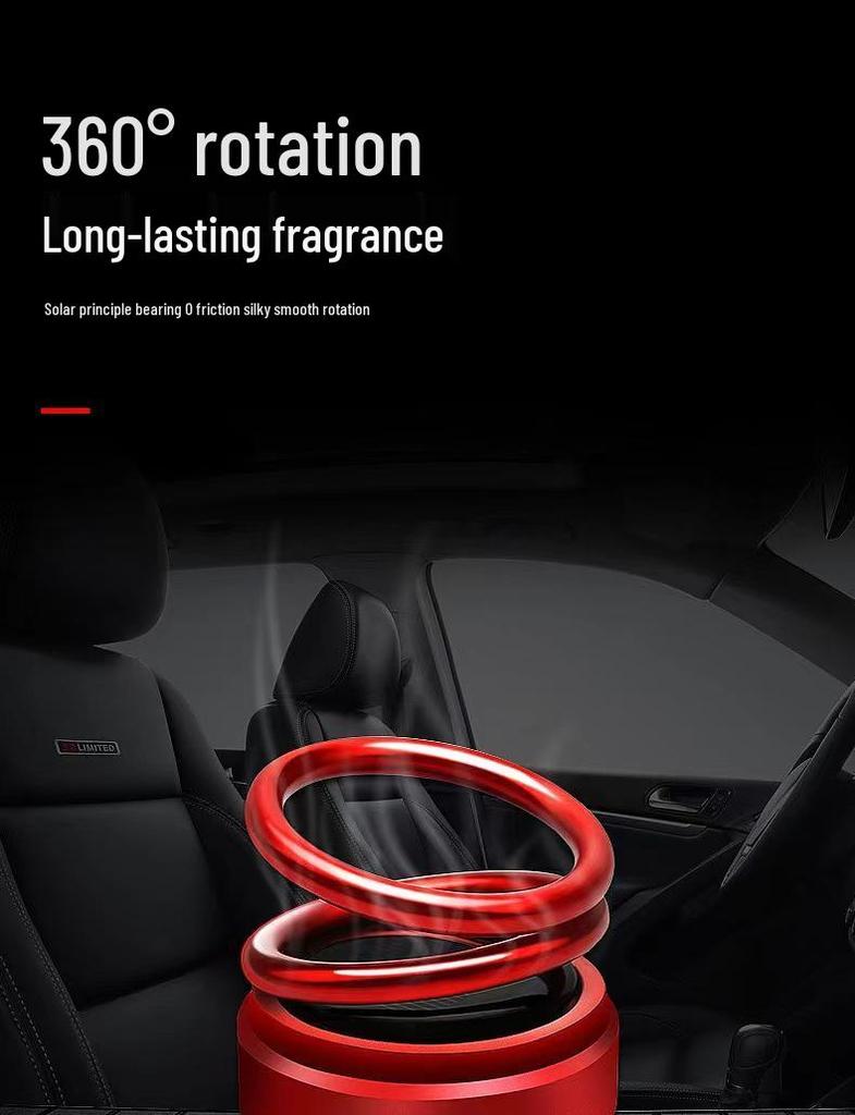 Dual-Ring Solar Car Aromatherapy Spinner Ornament