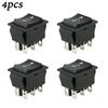 1.26x1.02x1.30in Rocker Switches 12V 4 Pieces 6Pin Black