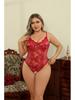 Red Plus Size Thin Underwear Crotchless Teddies Bodysuit Sexy Backless Babydoll Bold Lingerie Women Sex Outfit Erotic Costumes