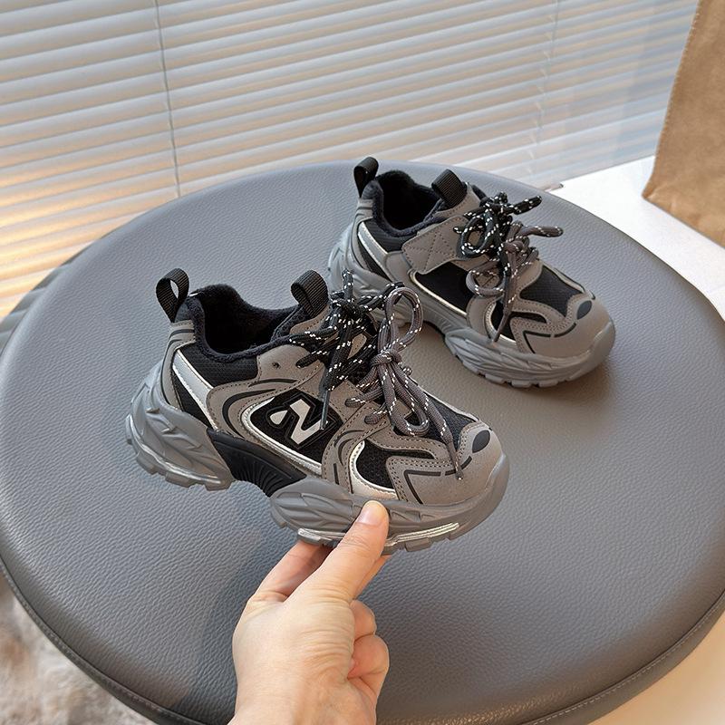 Kids' Korean Style Dad Sneakers - Velvet Lined, Non-slip, Soft Sole, Casual Running Shoes (Sizes 26-36)