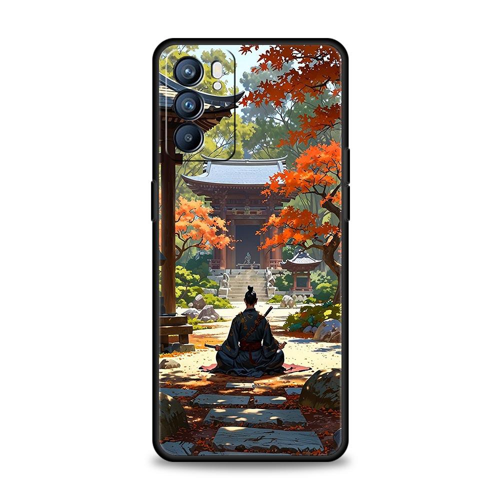 Japanese Bushido Samurai Case For Oppo Reno13 Reno12 Reno11 F Reno10 Pro A54 5G Find X5 A53 A52 A9 A17 4G A79 A80 A98 Cover