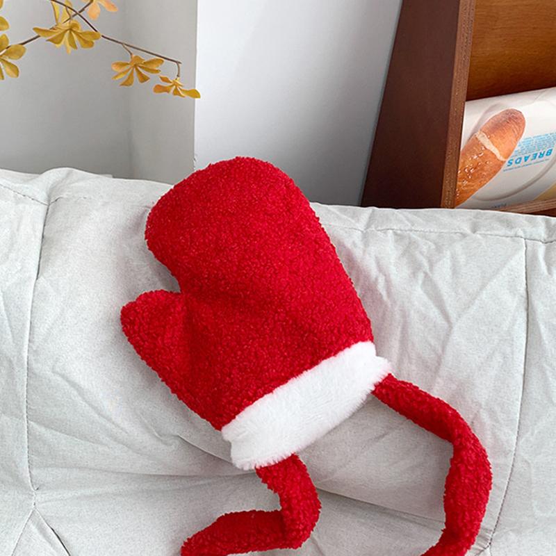 New Year Christmas Shoulder Bag Large Capacity Irregular Red Plush Bag Gifts Party Props Glove Crossbody Bag
