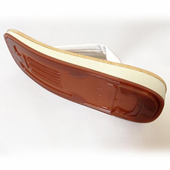 Edoten Geta Made In Yellow Tatami Candy White Size L Sandals, Japan, Mat, Non-Slip Sole, Strap, (Large)