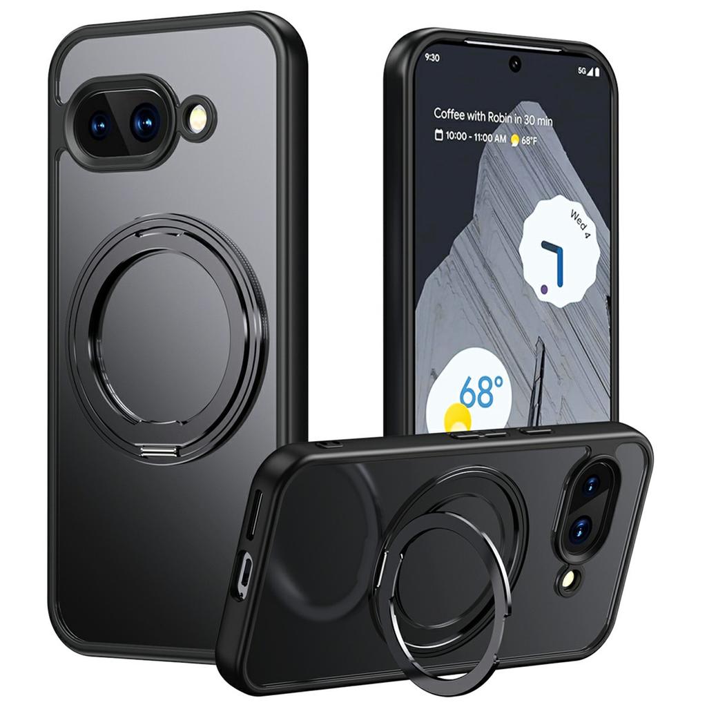 For Google Pixel 9a Case Compatible with MagSafe TPU+Acrylic+Metal Kickstand Matte Phone Cover
