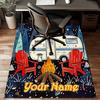 1PC Custom Name Campfire Night Adventure Theme Floor Mat Ideal for Living Room, Game Rooms, Office, Bedroom, Floor Mat Playful Design