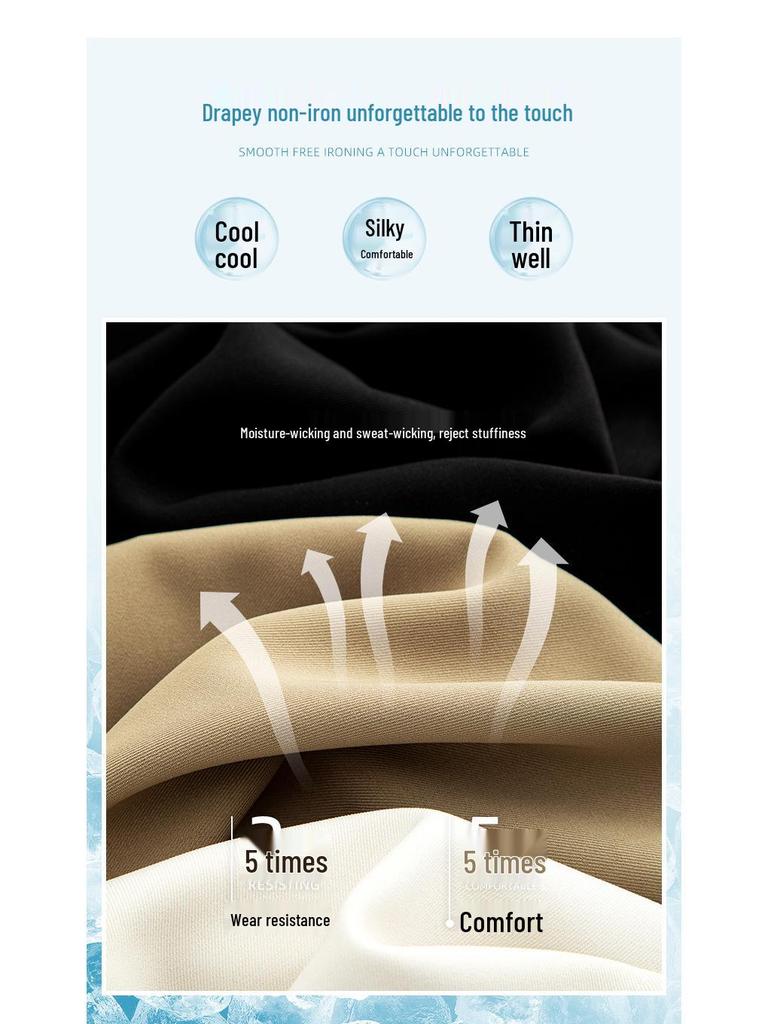 Women's Khaki High-Waisted A-Line Summer Shorts - Slimming, Petite, Ice Silk Casual Wear