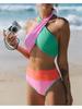 Multi S - XL Ribbed Cross Bikini Women Swimwear Female Swimsuit Two-pieces Bikini Set High Waist Bather Bathing Suit Swim 2024