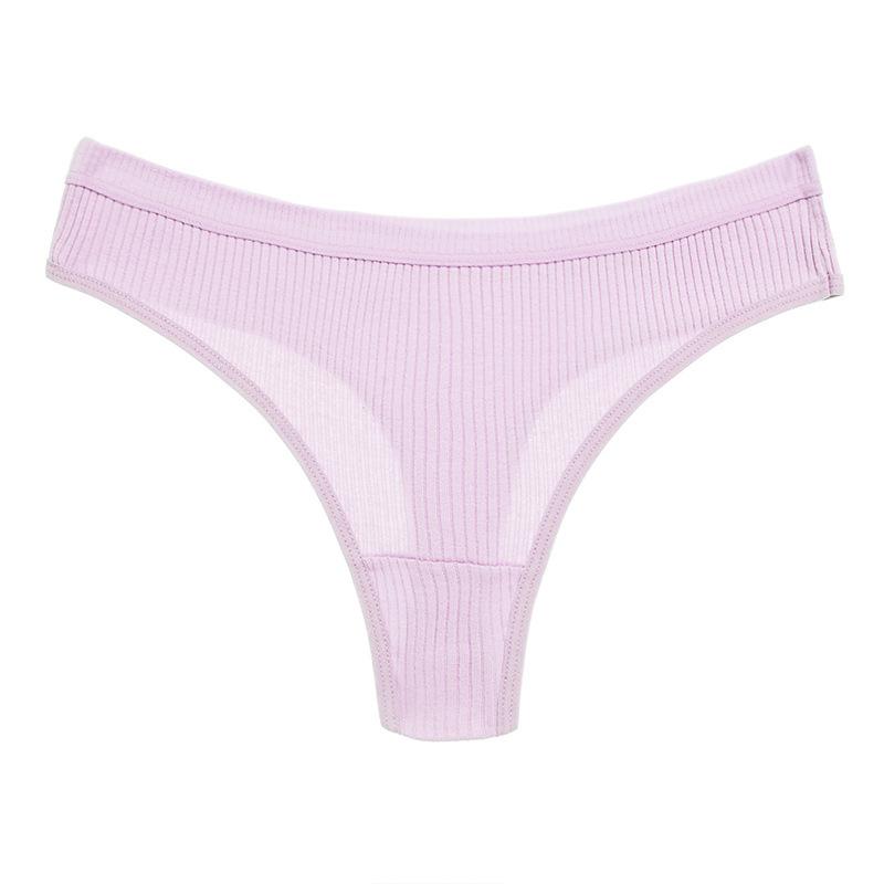 5 Pieces Pure Cotton Sexy Thong Women's Low Waist Women's Comfortable and Breathable T-shaped Underwear Women's Thong Underwear
