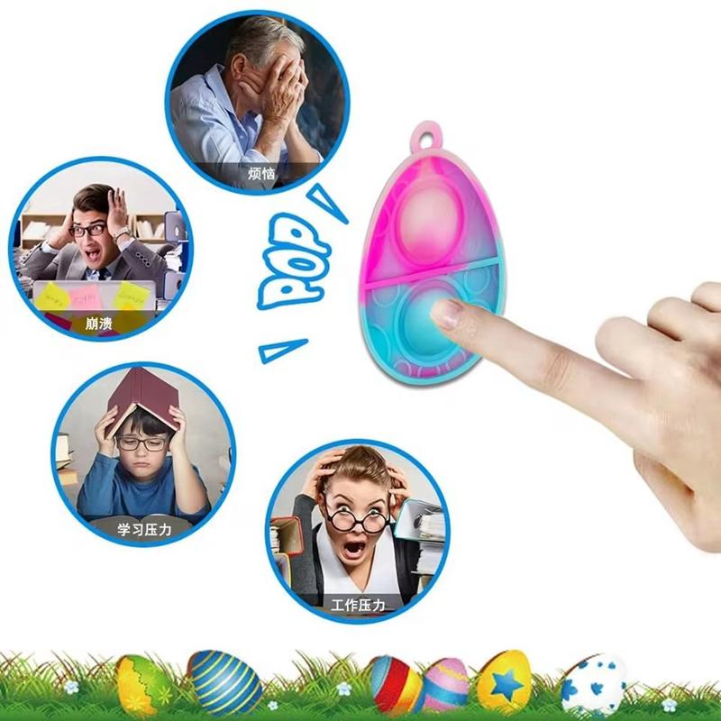 10/20/30pcs Cartoon Rabbit Eggs Pop Keychain Easter Gift for Guests Kids Birthday Party Favors School Prizes Sensory Fidget Toys cm