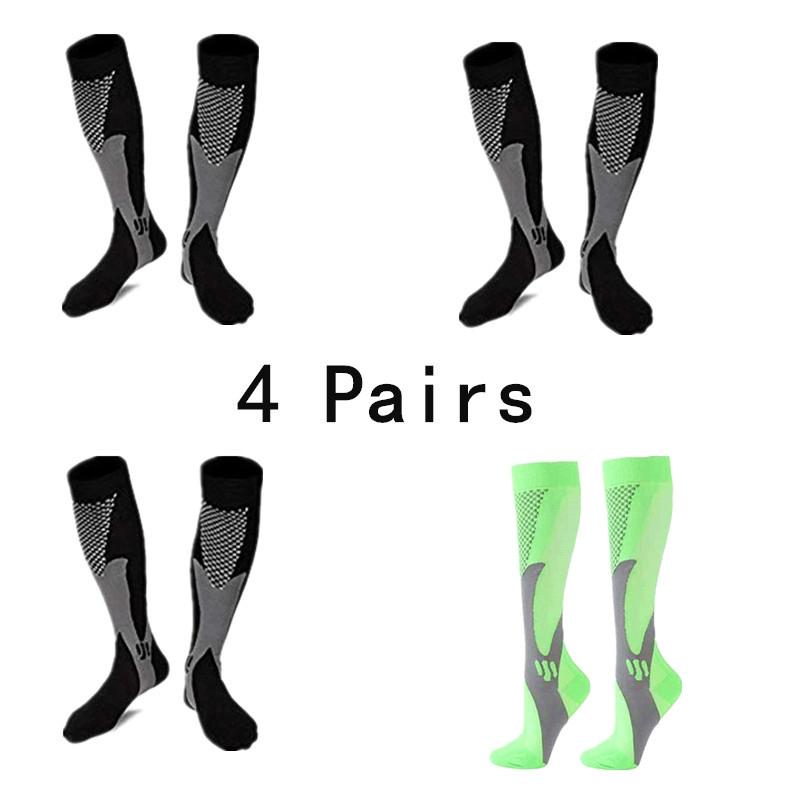 2/3/4 Pairs Running Men Compression Socks Fit Varicose Veins Football Soccer Stockings 30 Mmhg Atheletic Men Women Sports Socks