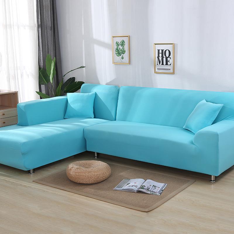 L-Shaped Elastic Sofa Cover - Universal Full Coverage for Chaise Lounge & Leather Sofas, All-Season Use