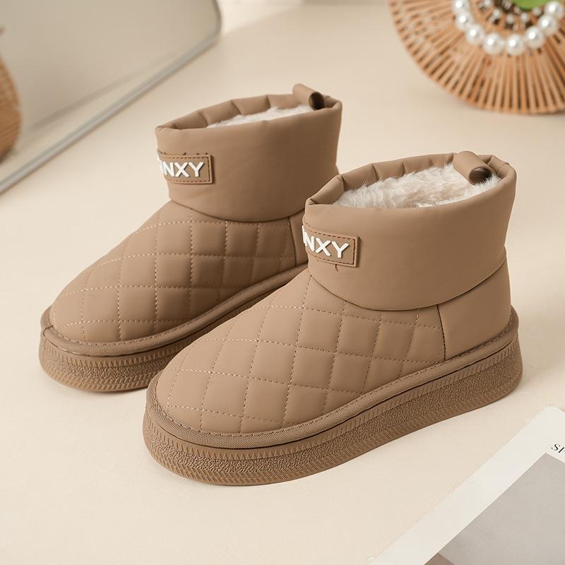 

Женские зимние сапоги 2025 новая зимняя бархатная утолщенная теплая хлопковая обувь износостойкая нескользящая модная женская обувь хлебные туфли 41 хаки