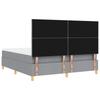 Box Spring Bed with Headboard Light Gray 180 x 200 cm Fabric