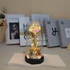 Eternal Flower Glass Lamp Plastic Cover Night Light Rose Simulation Flower With Bear Valentine Day Gift For Girlfriend