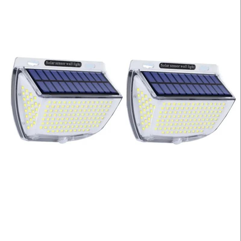 

Солнечные настенные светильники 160 светодиодных настенных светильников 3 режима FLSTAR FIRE Открытый садовый водонепроницаемый солнечный светильник Датчик движения Фонари для газона и забора 2pcs