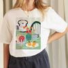 Women's 90s Round Neck Printed Clothing T-Shirt Watercolor Short Sleeved Floral Art Pattern Summer Regular Cartoon T-Shirt