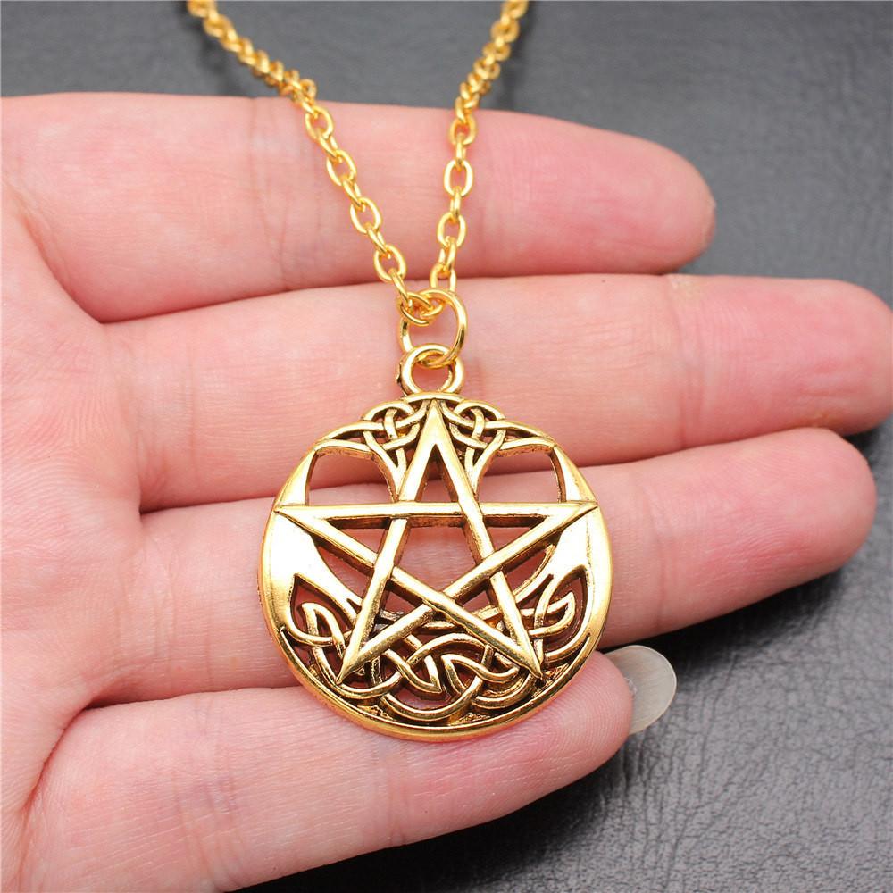 Amuletă talisman de culoare aurie, colier cu lanț lung de 45 cm sau 70 cm, bijuterii feminine, aniversare de nuntă, etnice pentru tine