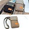 Fashion Simple Style Canvas Small Bag Portable Multi-functional Single Shoulder Messenger Bag Three Layer Phone Bag for Women
