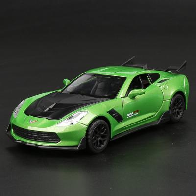 1:32 Corvette Z06 Alloy Sports Car Model Diecasts Metal Toy Vehicles Car Model Simulation Sound Light Collection Kids Toy Gift