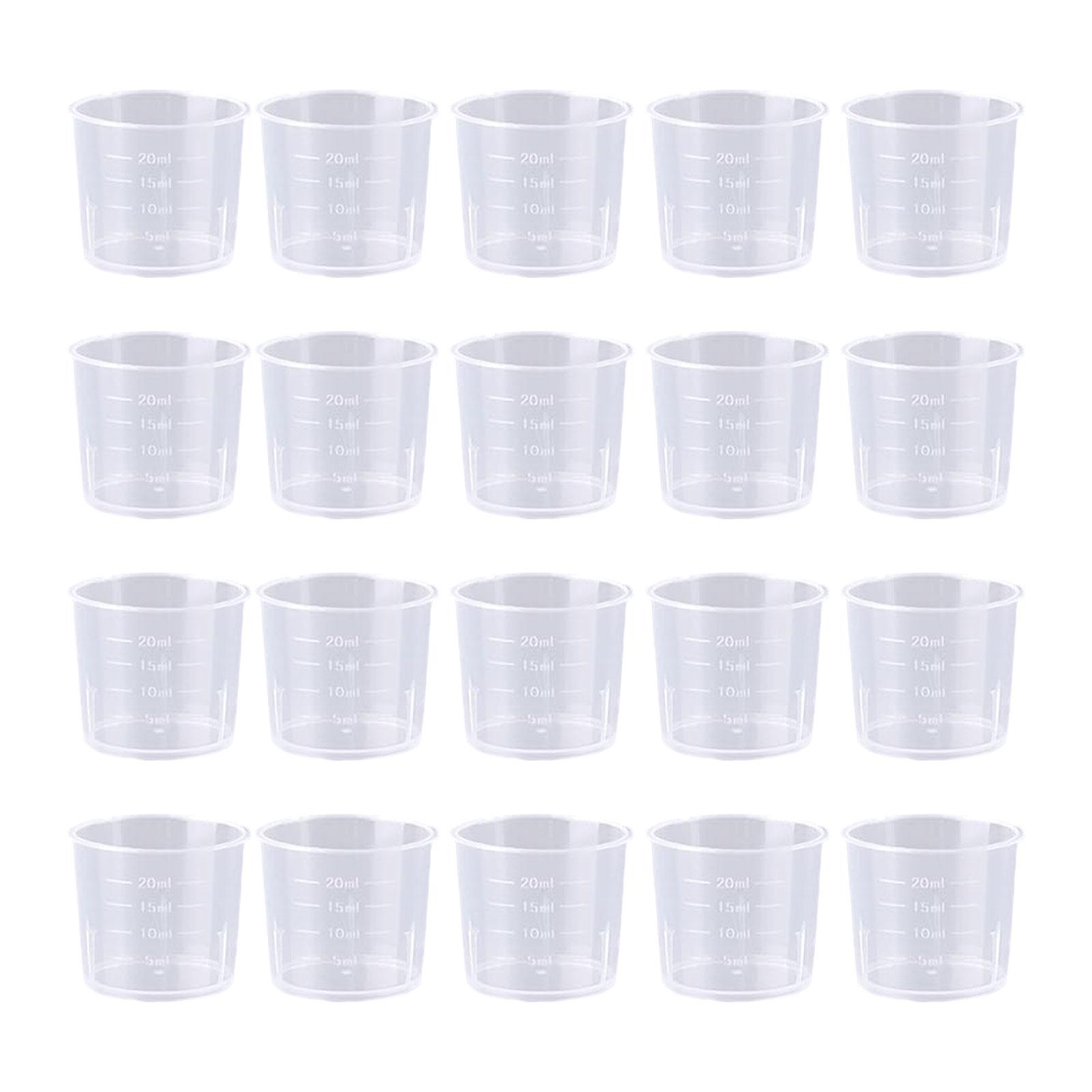 50pcs Versatile Plastic Measuring Cup For Wide Range Of Applications Clear Scale Mini Measuring Cups