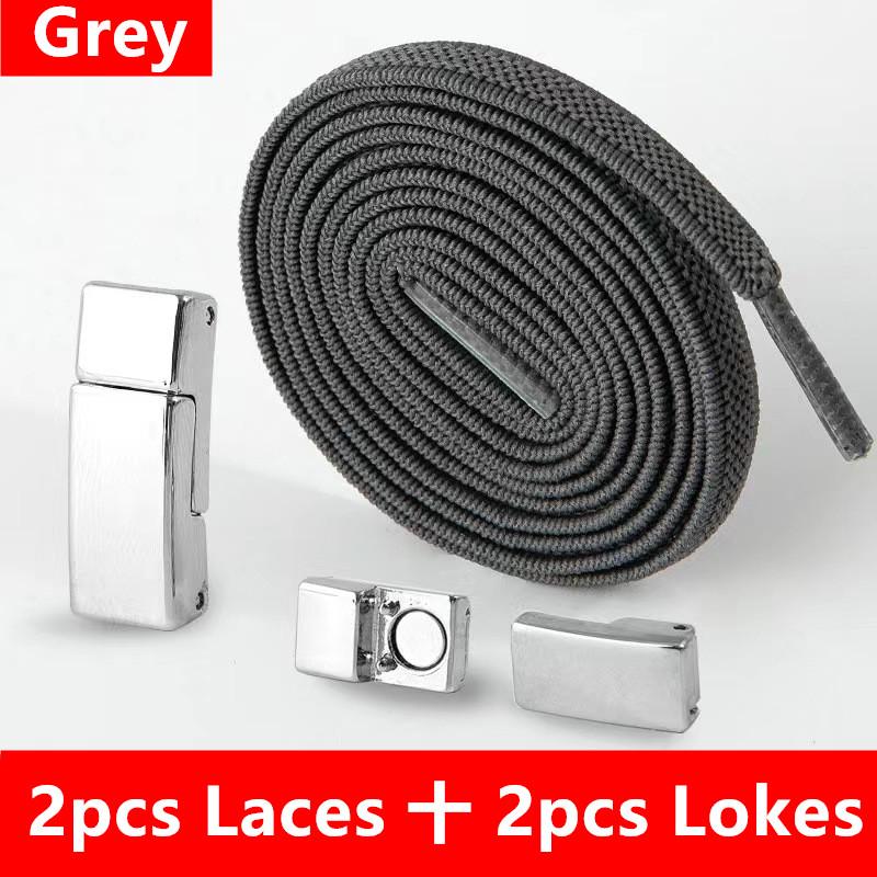 1Pair No Tie Shoe Laces Magnetic Buckle Cordones Elasticos Zapatillas Ties Elastic Laces Sneaker Kids Adult Shoelace For Shoes