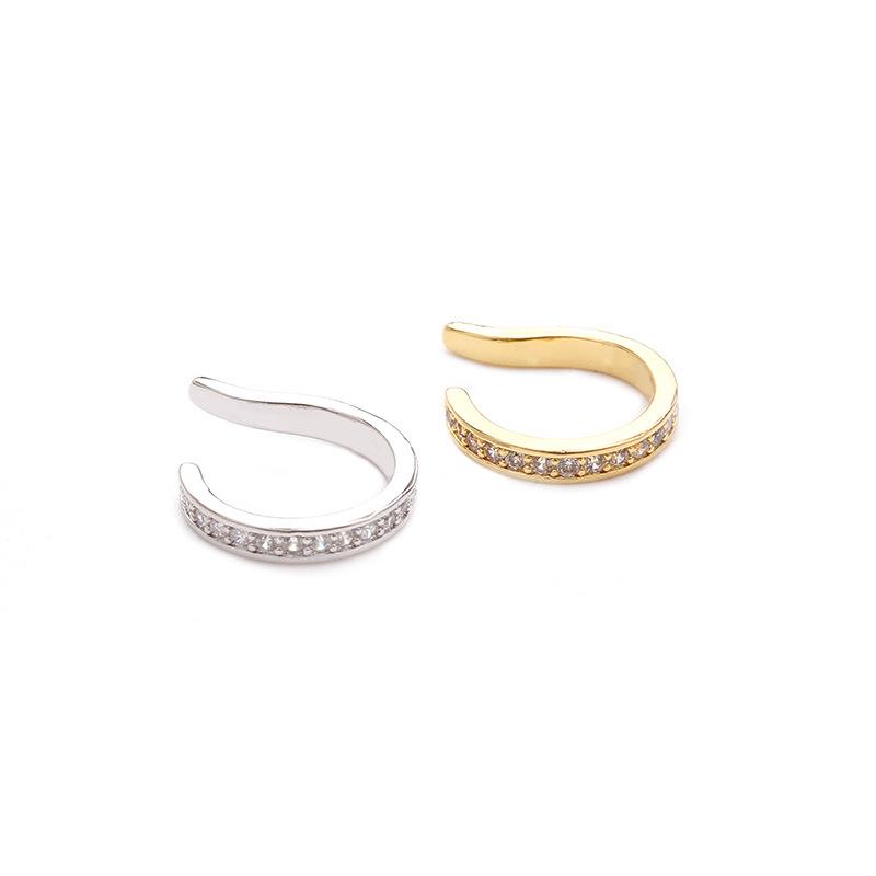 Minimalist Zircon U-shaped Ear Cuff: European/American Style Fake Piercing