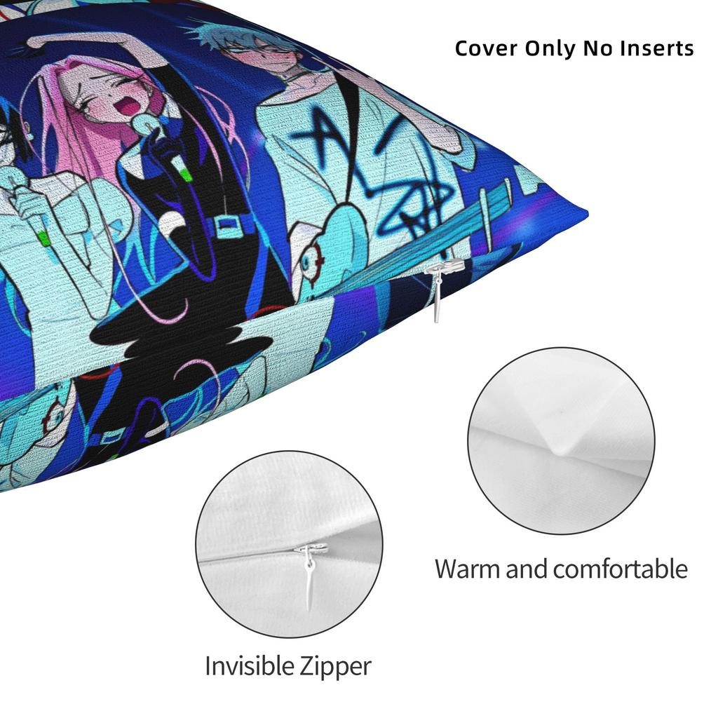 Alien Stage Anime Square Pillow Cases Cushion Cover Funny Zipper Decorative Pillowcase for Home 40x40cm