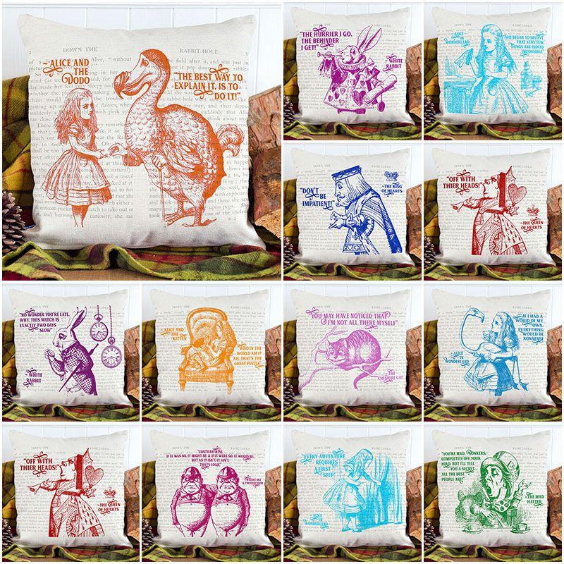 Elegant Alice In Wonderland Cushion Mad Hatter Pillow Perfect For Christmas Gift And Home Decoration