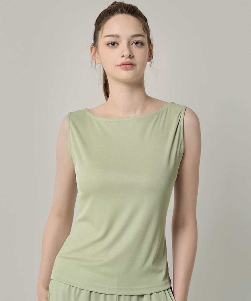 BYC Natural Cooling Boat Neck Sleeveless Top