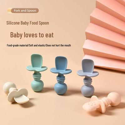 Food-Grade Silicone Baby Spoon - Teething-Friendly Tableware for 6-Month-Olds