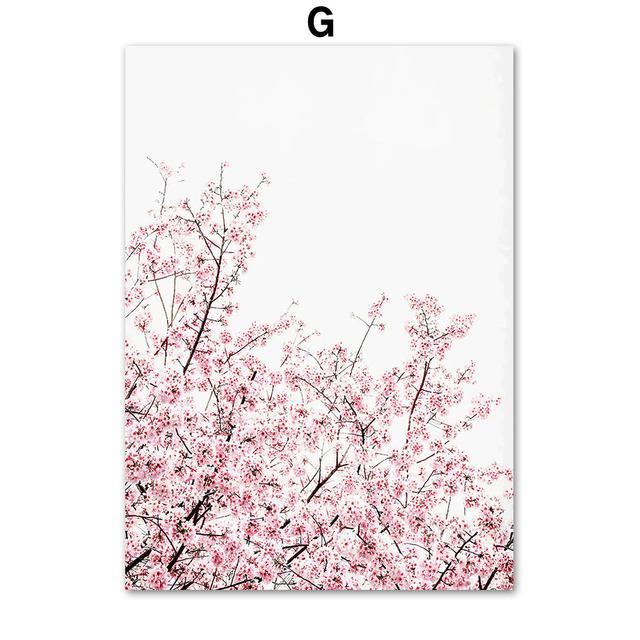 Pink Sakura Paris Tower Peony Travel Quotes Wall Art Canvas Painting Nordic Posters And Prints Wall Pictures Living Room Decor