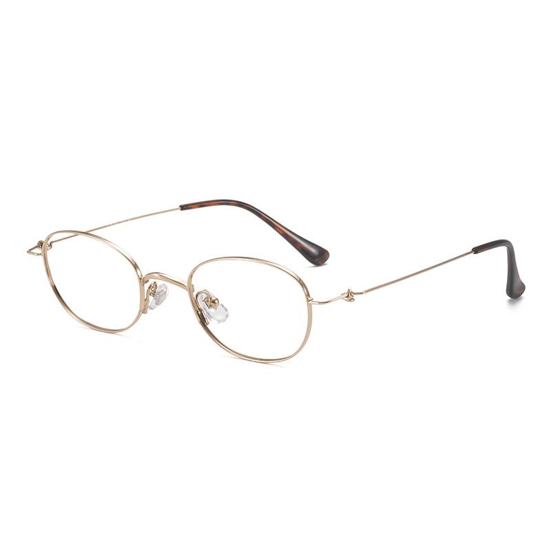 Louis Oval Pure Titanium Glasses - Small Frame, Screwless 47 Mm, High-End Nerd Style, Cold Aesthetic