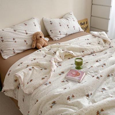 Mling Cartoon Polka Dot Dog Soybean Fiber Summer Quilt Set