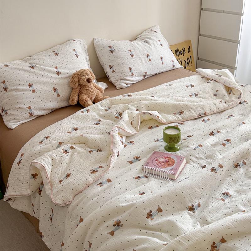 mling Cartoon Polka Dot Dog Soybean Fiber Summer Quilt