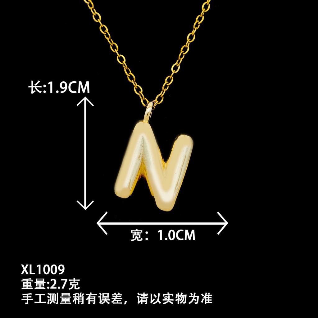 European and American popular glossy English letter necklace autumn and winter niche versatile high-end sense does not fade titanium steel necklace