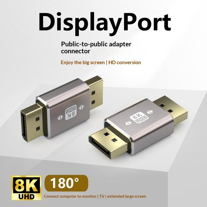 Right Angle DP 1.4 Adapter DisplayPort Male to Female 90 Degree Connector for Home Office PC Laptop Monitor Connection