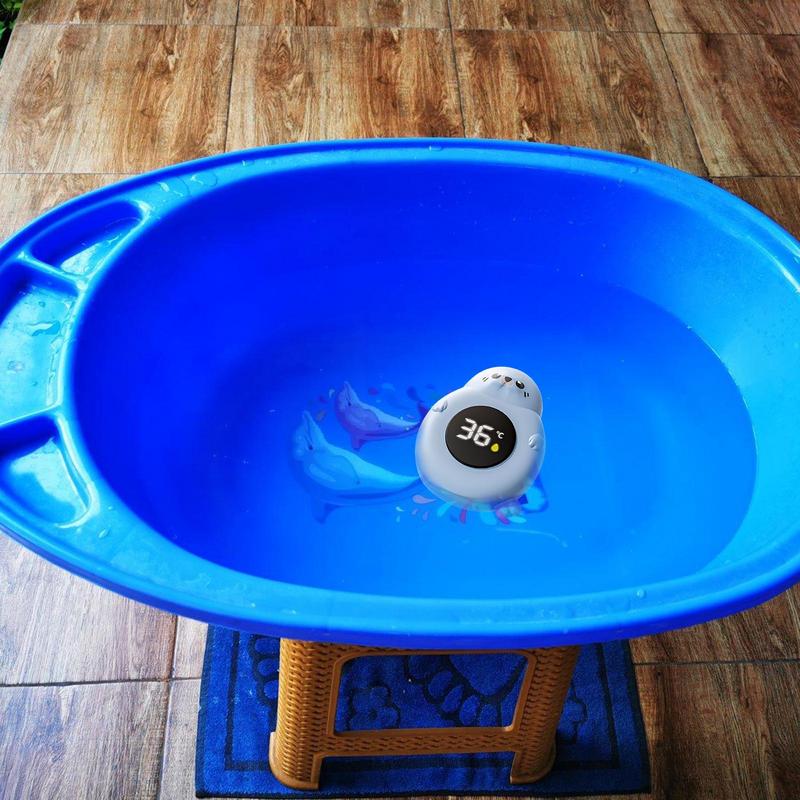 Bath Temperature Sensor Water Proof Digital Water Temperature Gauge Cute Animal Shape Upgraded Sensor Led Display Monitors