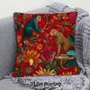 Exotic Jungle Pillow Cover 45x45cm – Bold Floral & Animal Motif Print, Cotton-Poly, Hidden Zipper, Machine Washable, No Insert