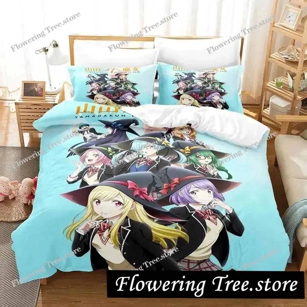 Yamada-kun and the Seven Witches Bedding Set Cartoon Anime Three-piece Set Adult Kid Bedroom Duvet Cover Sets 3D Kawaii Girls029