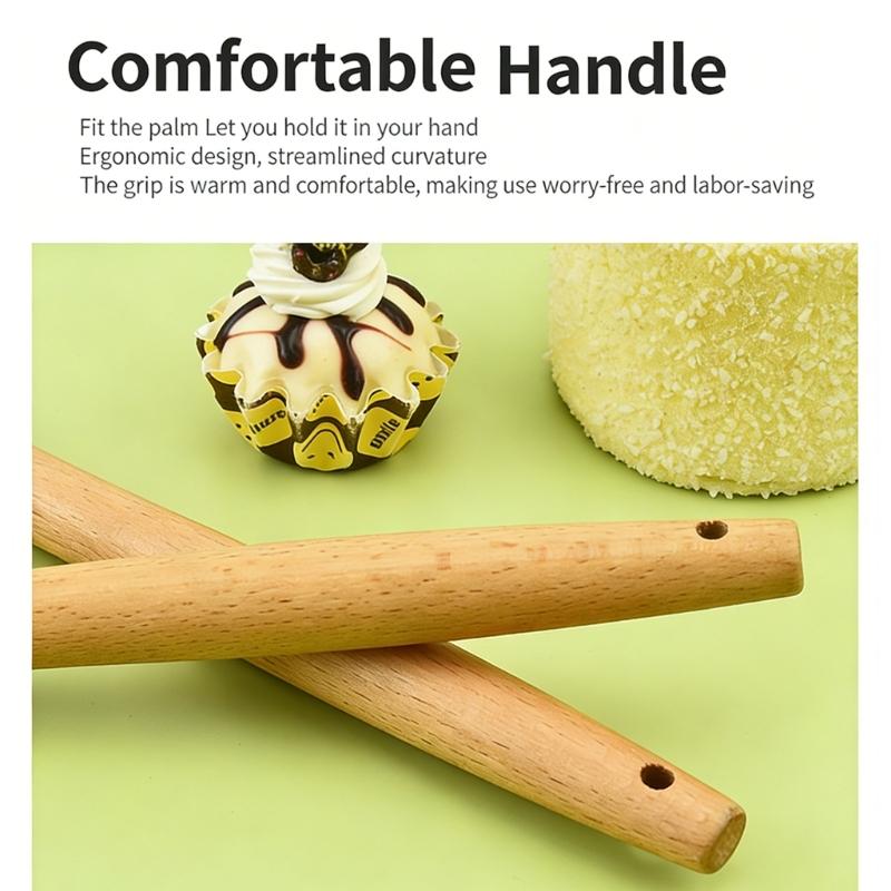 Food Grade Silicone Heart Shape Spatula with Wood Handle For Cake Decorating Stirring Folding Dough Kitchen Utensils