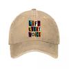 Bold Unity Letter Block Message  New Vintage Washed Cotton Baseball Cap Sun Hats