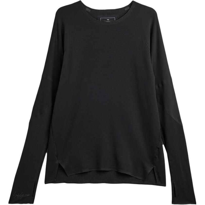 Y-3 Crew Neck Side Slit Long Sleeve T-Shirt Men Tops JX4806