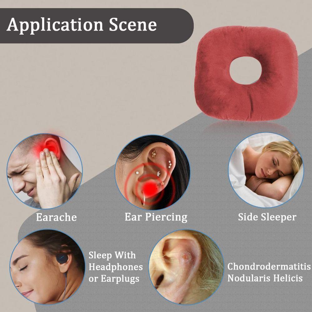 Cotton Filling Ear Piercing Pillow Breathable Portable Pillow with Ear Hole Ergonomic Comfortable Earring Pillow