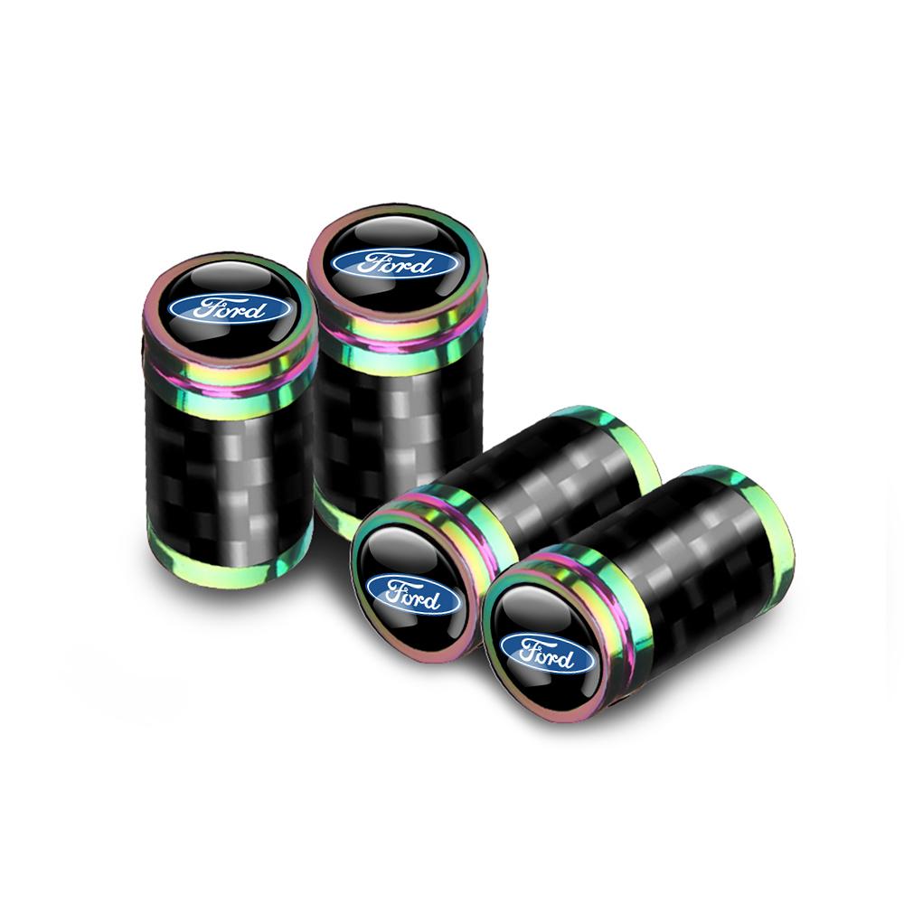 For Honda cco4PCS Carbon Fiber Car Wheel Tire Valve Stem Caps Metal valve Accessories for Ford Ranger Kuga Focus Shelby Mustang CMax Stracing
