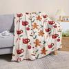 GUOYU Blanket 1pc Marry Christmas Blanket Gingerbread Man 3D Printed Warm Flannel Blanket for Home Living Room Decor New Year Christmas Gift