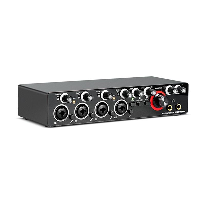 

4 Channel Interface Sound Recorder With Recording Sound Card For Recording Of Singing Band Dubbing Live Broadcast Equipment Kit- чёрный